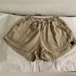 Kaialoha Supply small khaki drawstring shorts w/pockets. Excellent condition.